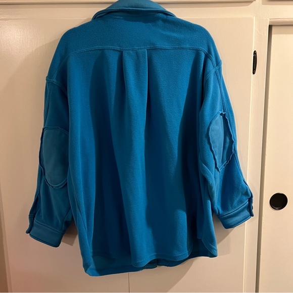 Zenana Fleece Shacket with Patch Elbows - Picture 2 of 3